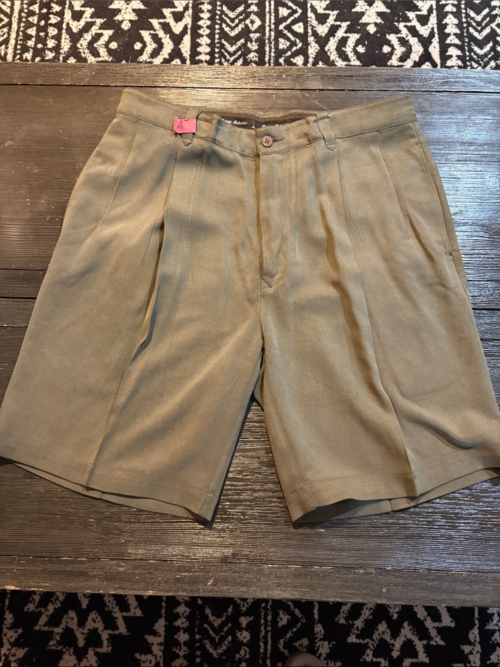 Tommy Bahama Olive Green Flat Front Men's Shorts